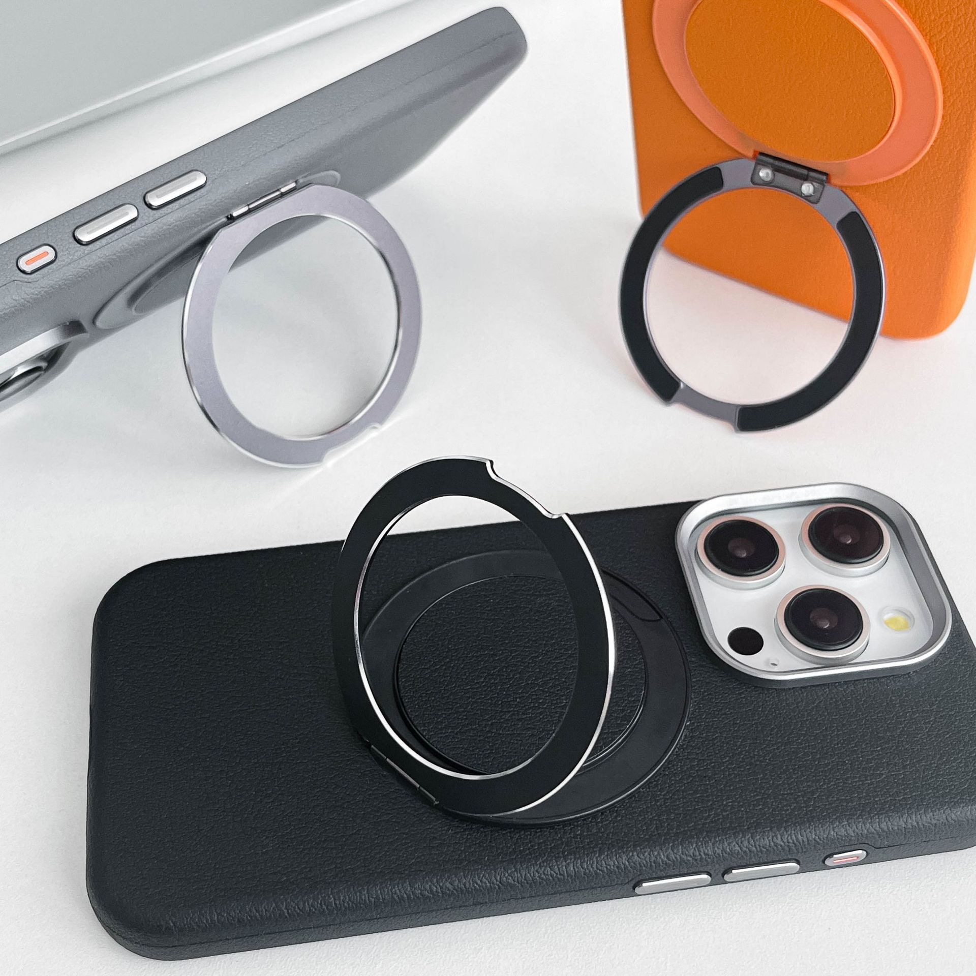 Rotating Stand Magnetic Leather Phone Case