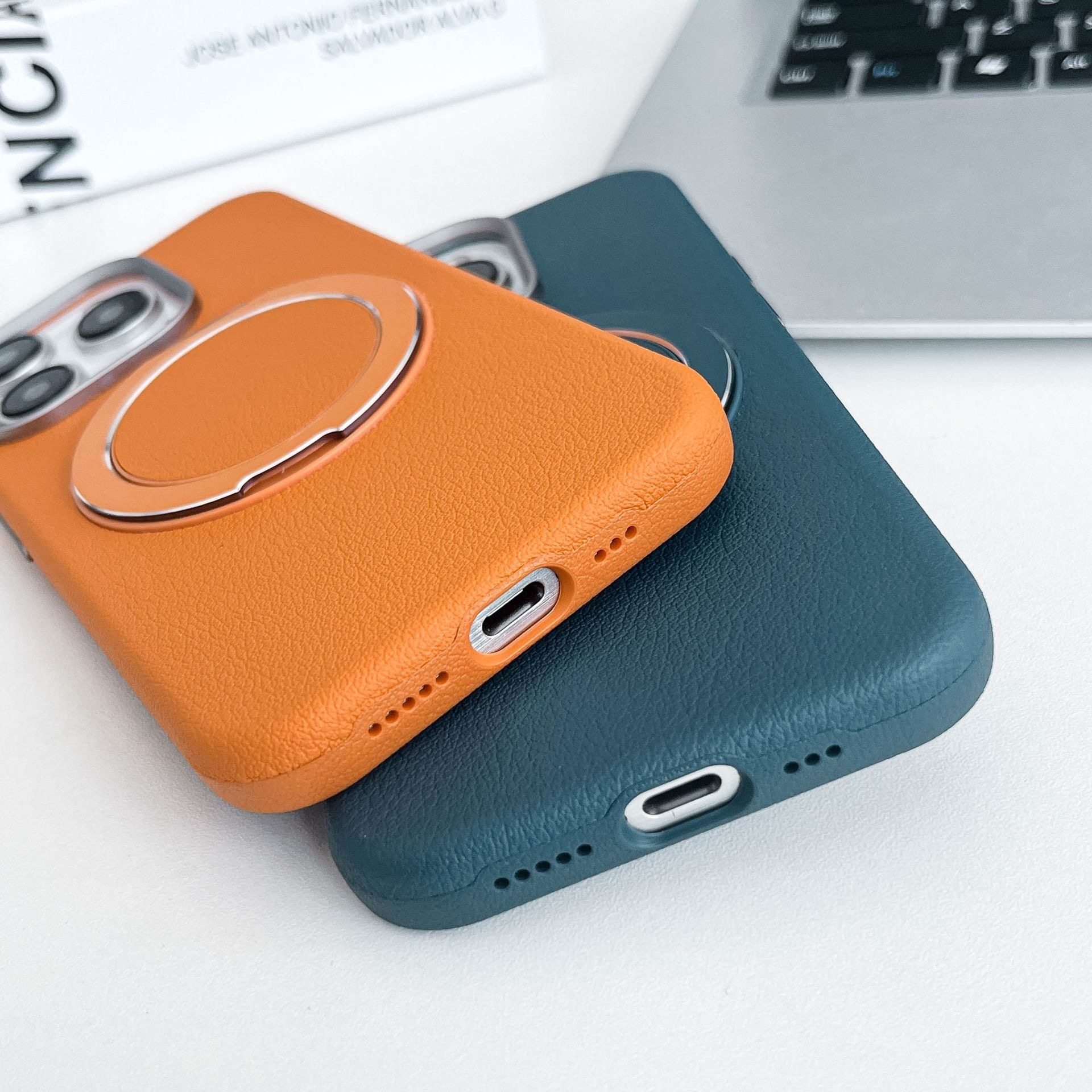 Rotating Stand Magnetic Leather Phone Case