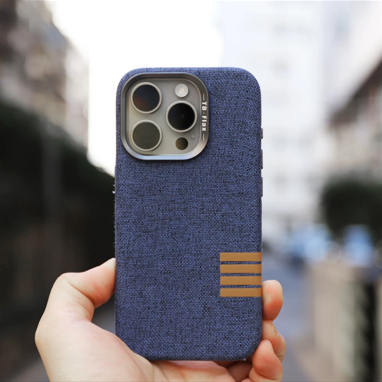 Retro Linen Fabric Non-slip Sweat-absorbent Magnetic Phone Case
