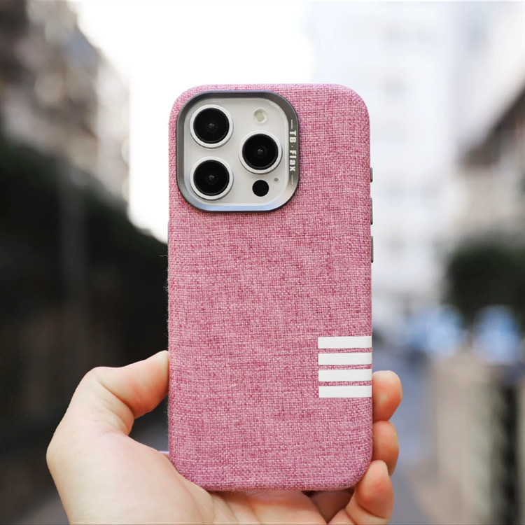 Retro Linen Fabric Non-slip Sweat-absorbent Magnetic Phone Case
