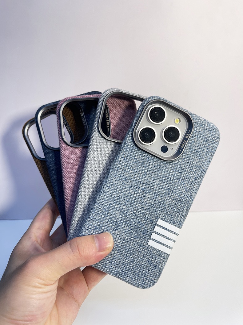 Retro Linen Fabric Non-slip Sweat-absorbent Magnetic Phone Case