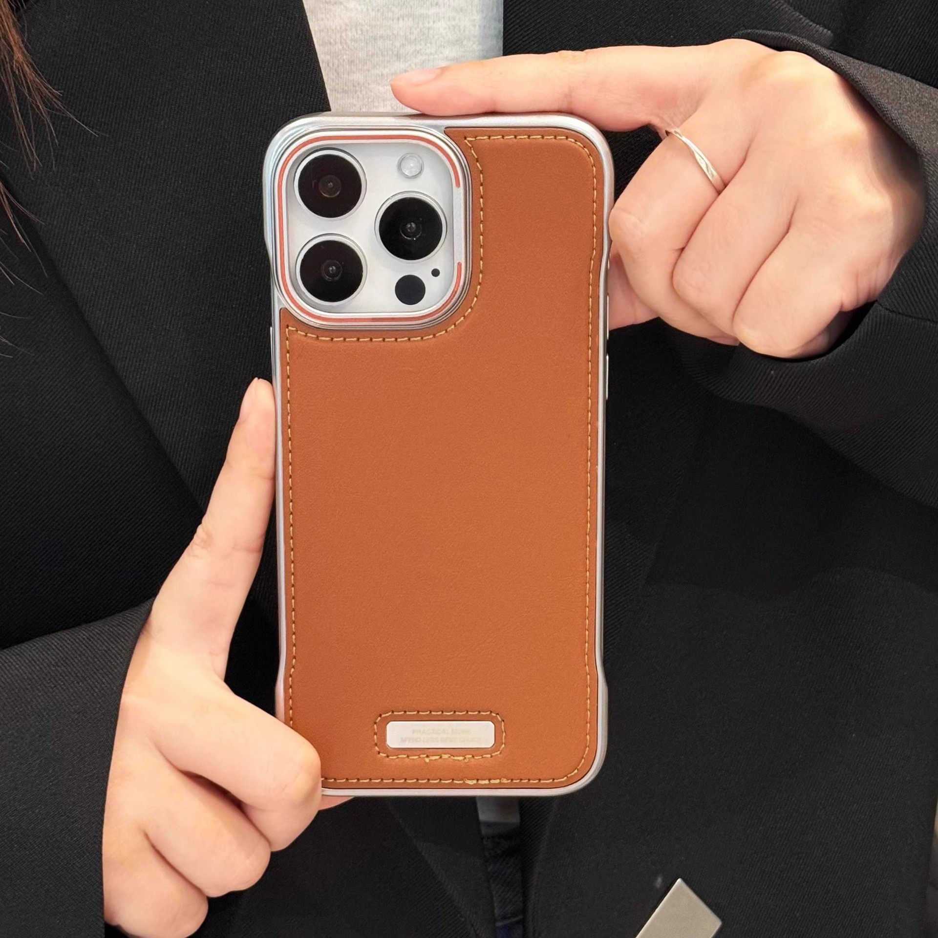 Frameless Leather Magnetic Phone Case