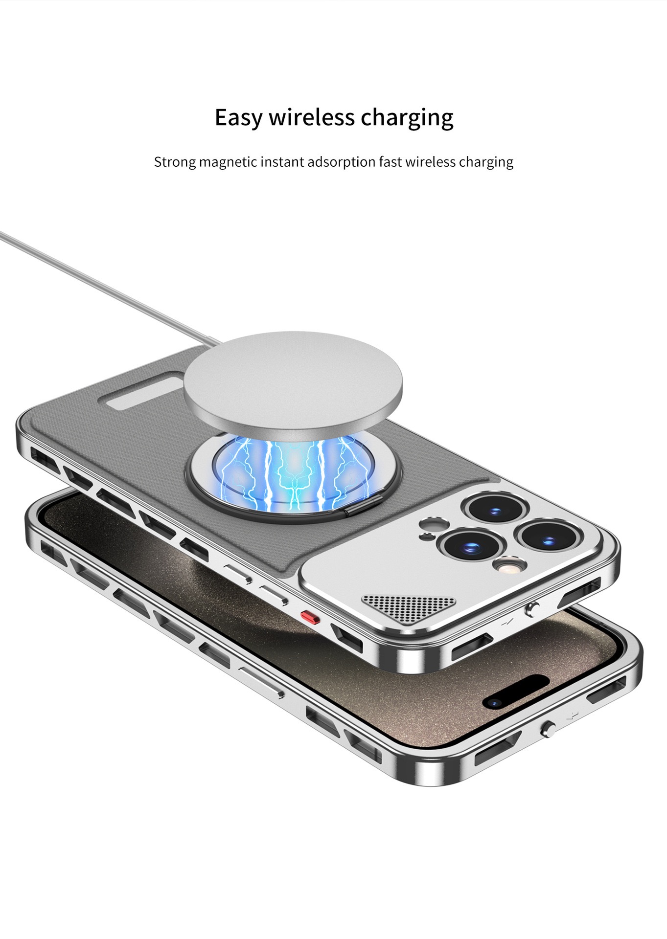 Metal Leather Buckle Magnetic Phone Case