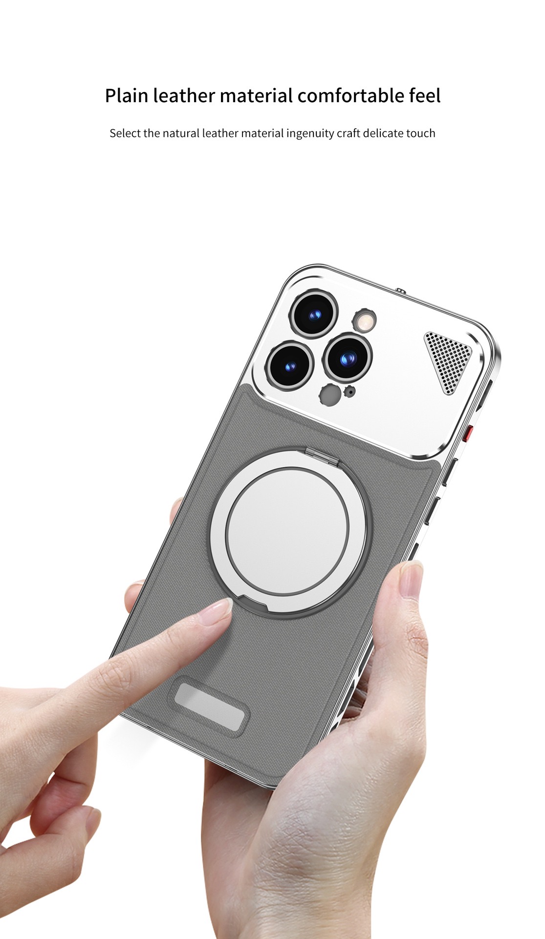 Metal Leather Buckle Magnetic Phone Case