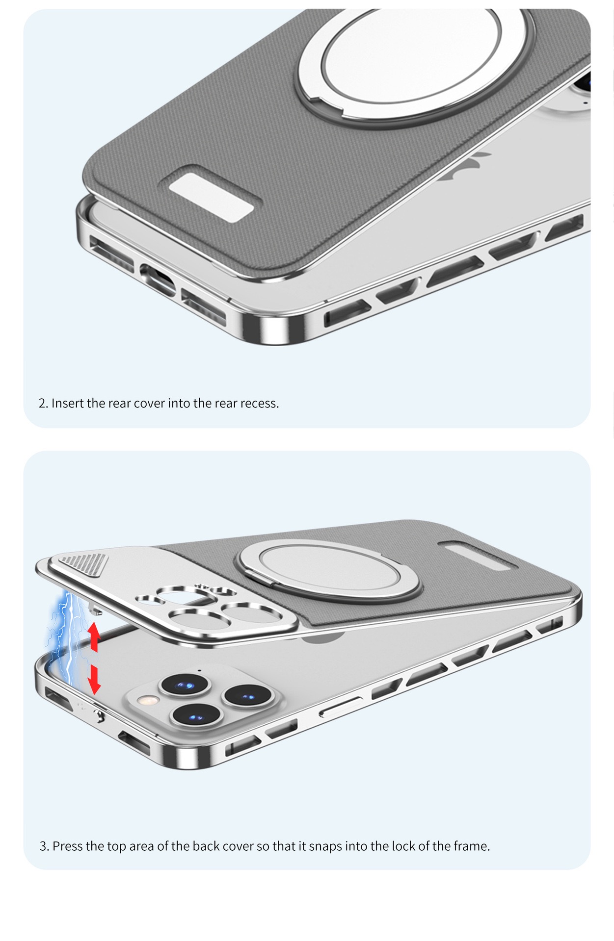 Metal Leather Buckle Magnetic Phone Case