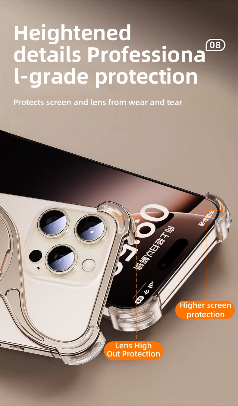 M-shaped Metal Rotating Stand Magnetic Phone Case