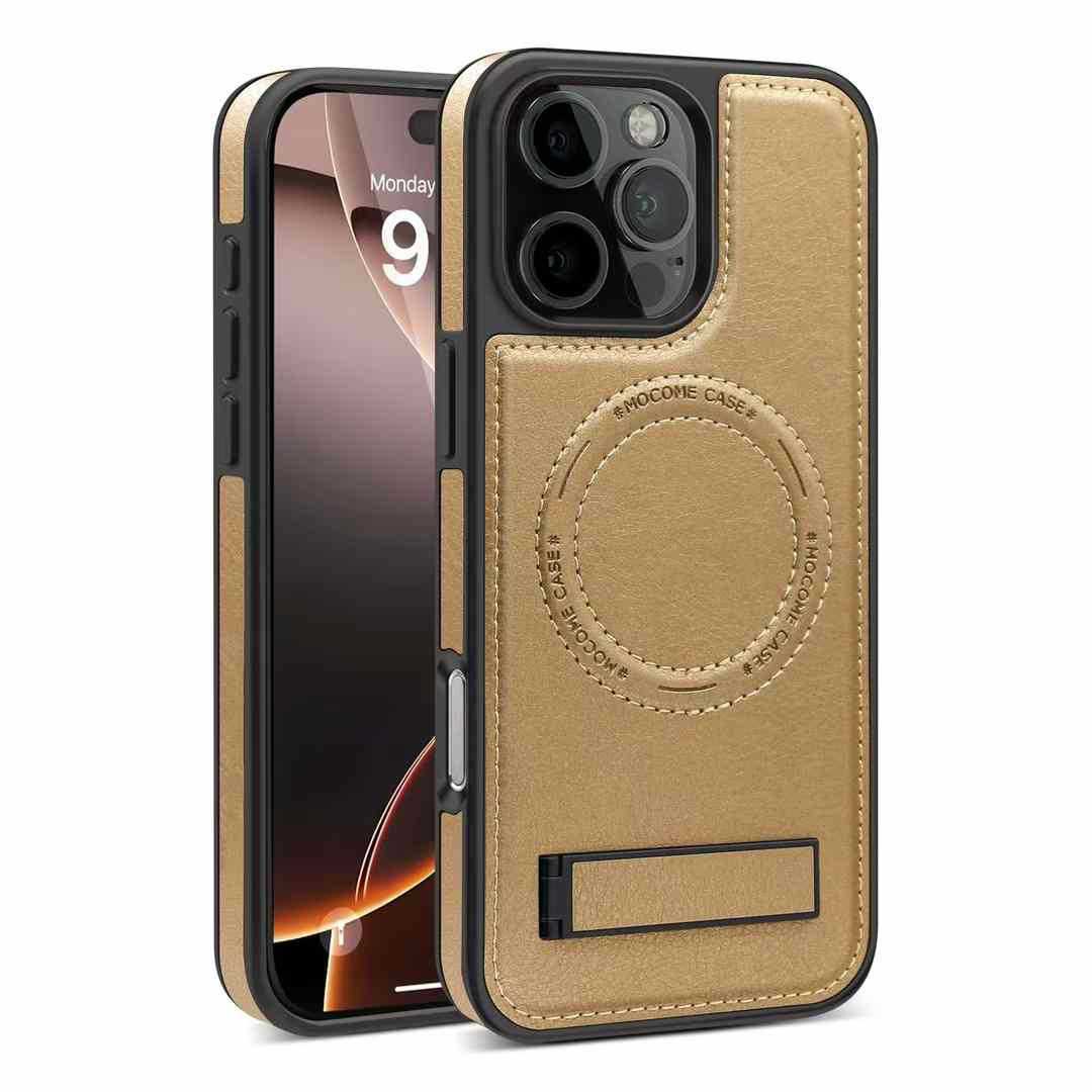 Leather stand magnetic phone case