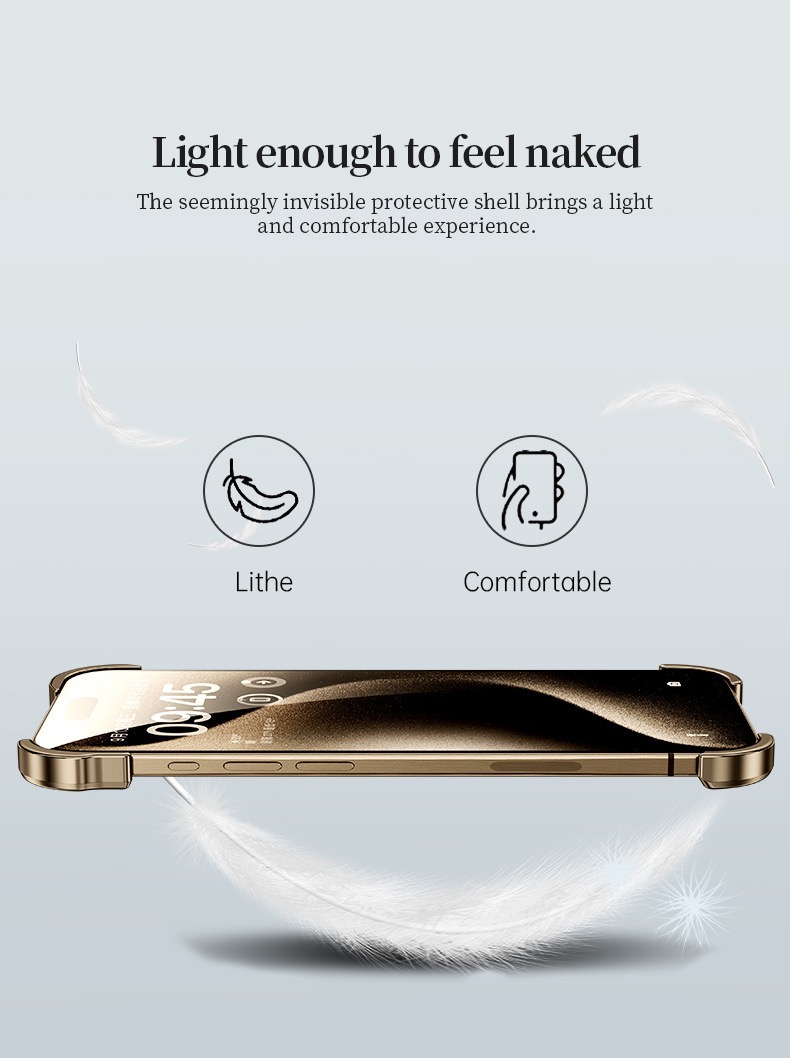 Special-shaped Frameless Metal Anti-fall Mobile Phone Case