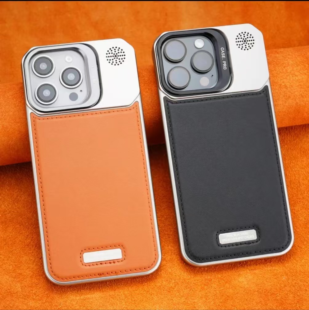 Lens Holder Leather Magnetic Phone Case