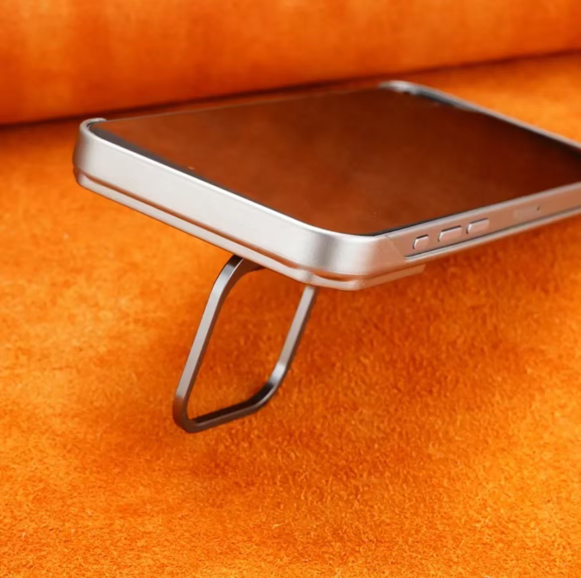 Lens Holder Leather Magnetic Phone Case