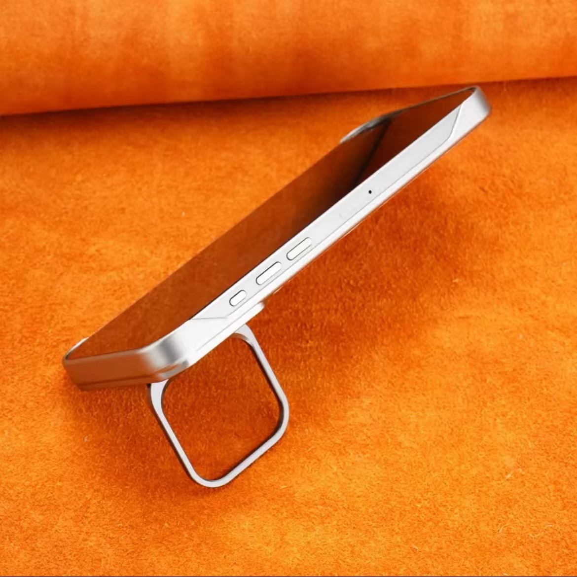 Lens Holder Leather Magnetic Phone Case