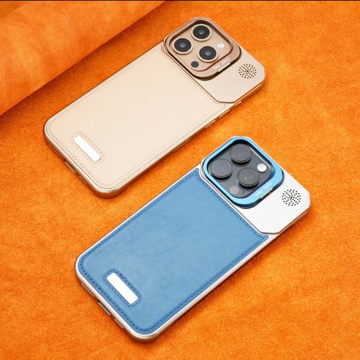 Lens Holder Leather Magnetic Phone Case