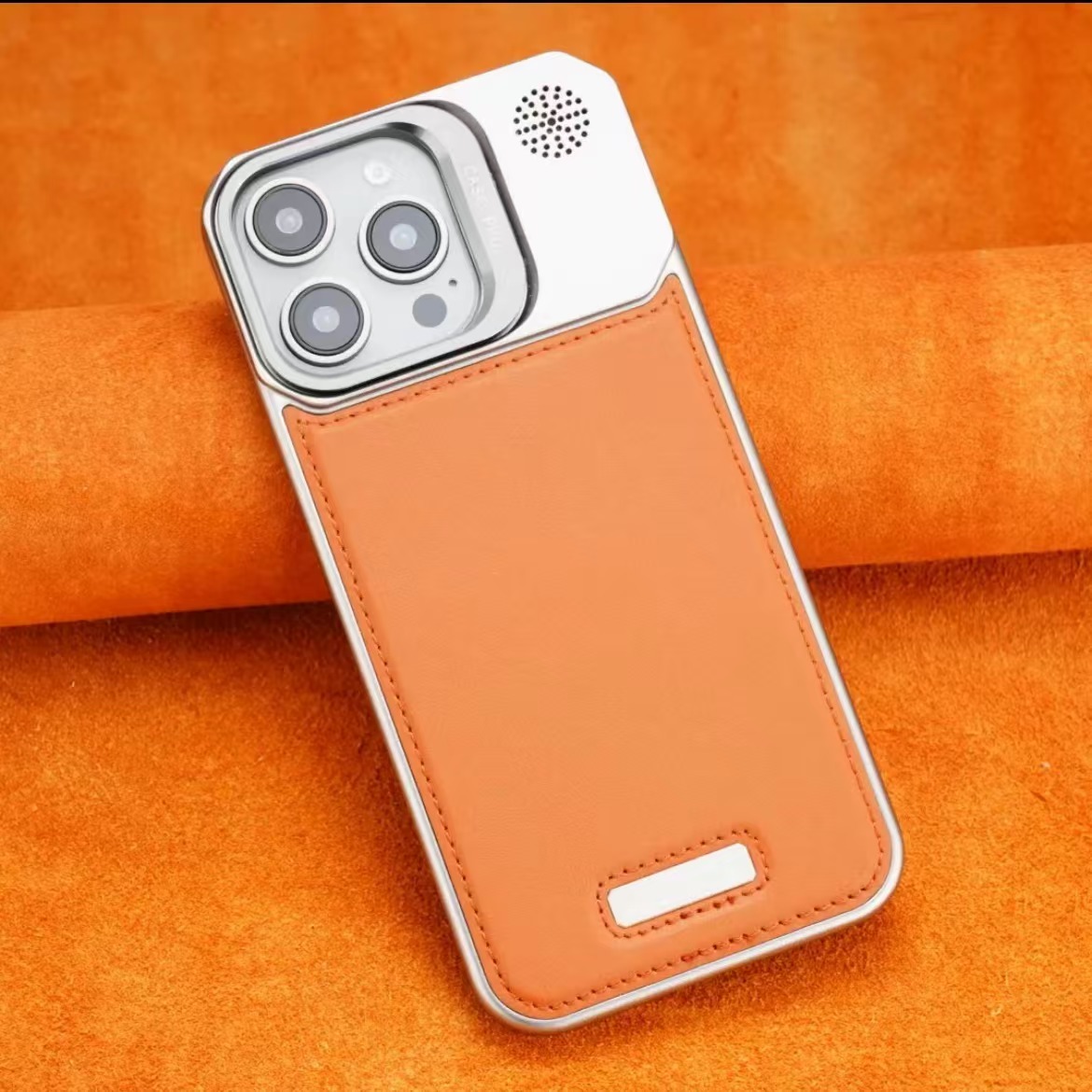 Lens Holder Leather Magnetic Phone Case