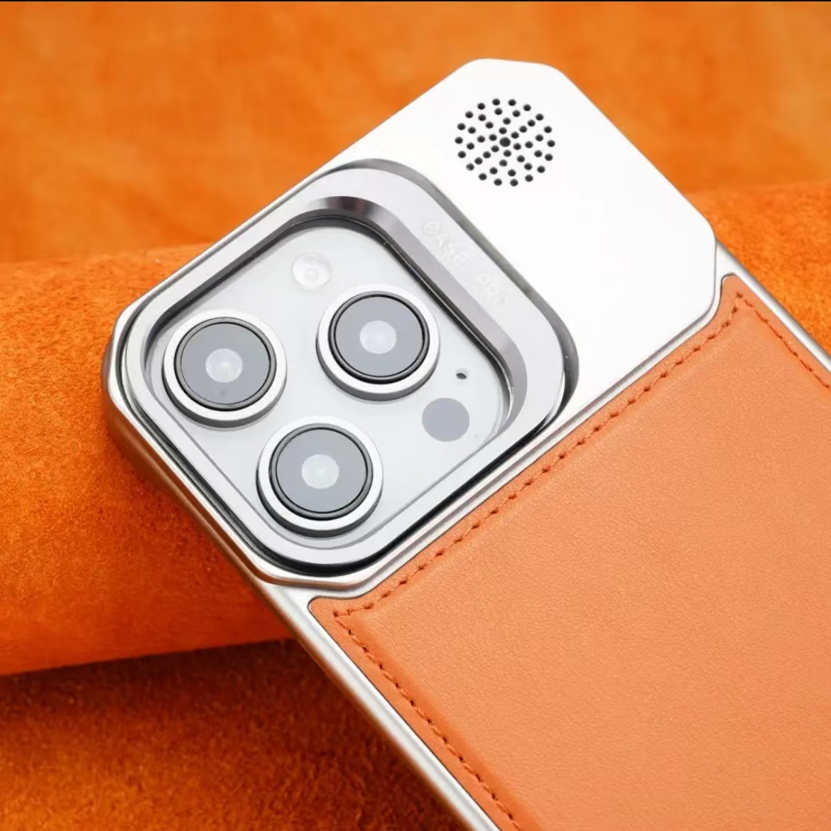 Lens Holder Leather Magnetic Phone Case