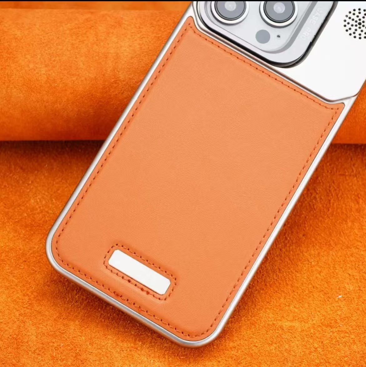 Lens Holder Leather Magnetic Phone Case
