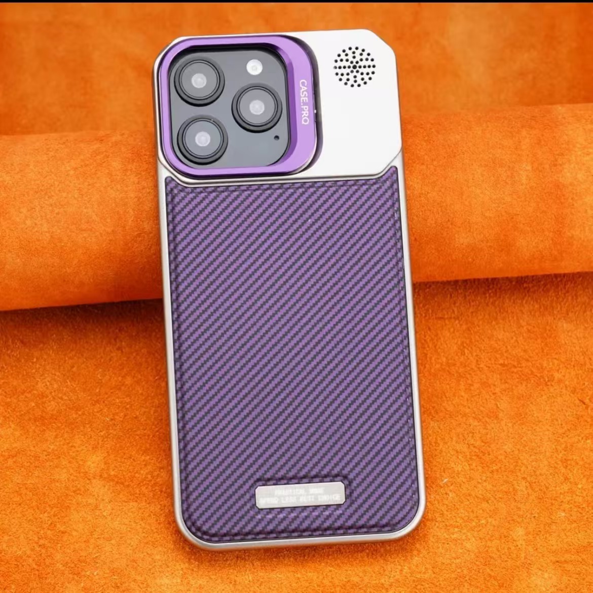 Lens Holder Leather Magnetic Phone Case