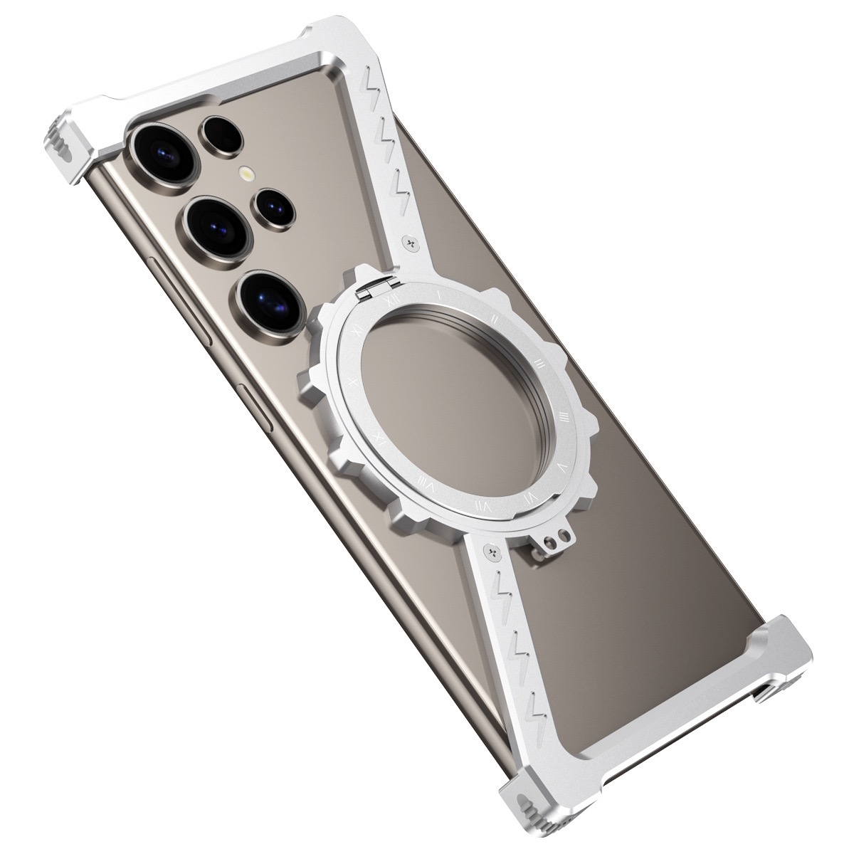 Z-Shape Gear Metal Magnetic Holder Phone Case