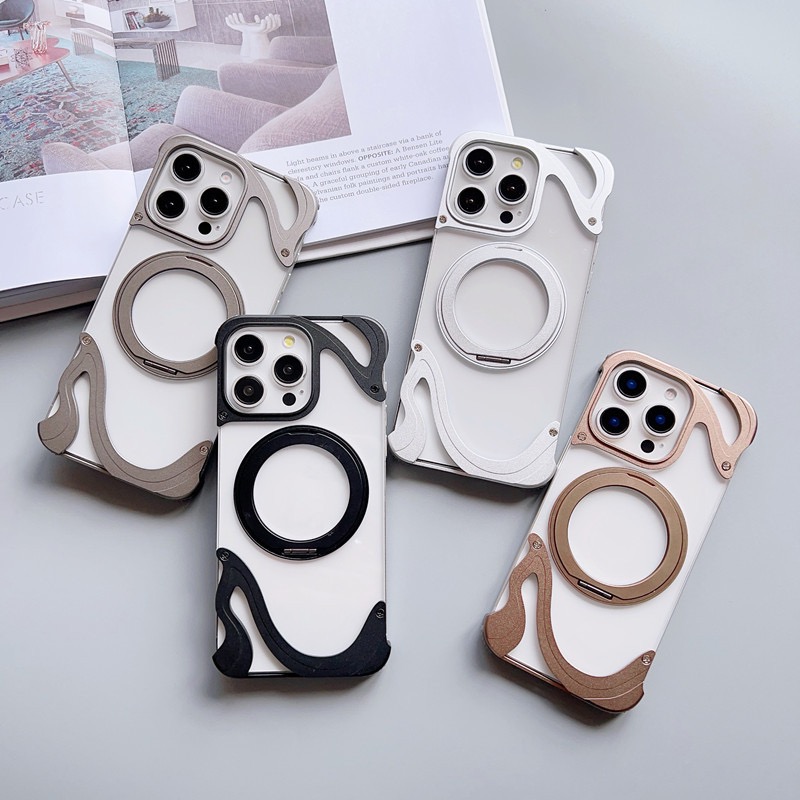 Dolphin Series Metal Bracket Magnetic Phone Case