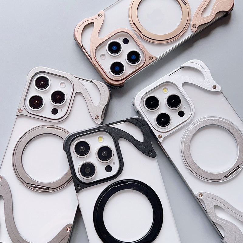 Dolphin Series Metal Bracket Magnetic Phone Case