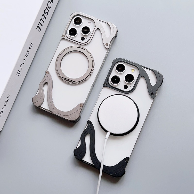 Dolphin Series Metal Bracket Magnetic Phone Case