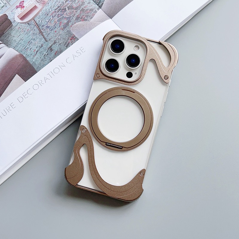 Dolphin Series Metal Bracket Magnetic Phone Case