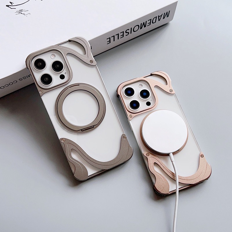 Dolphin Series Metal Bracket Magnetic Phone Case