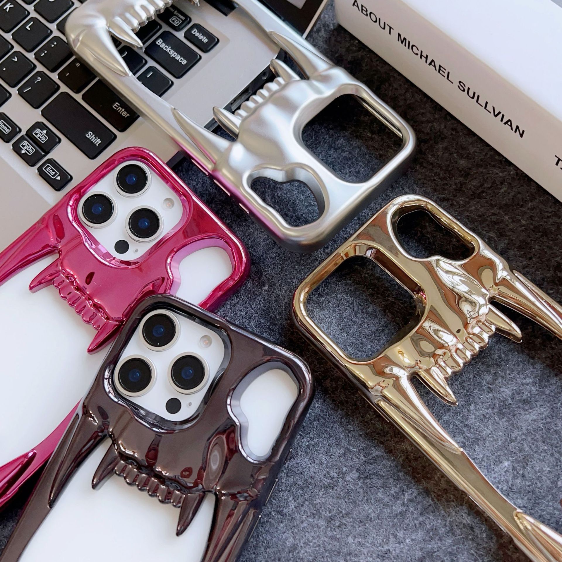 Cool Hollow Skull Tiger Tooth Shape Mobile Phone Case