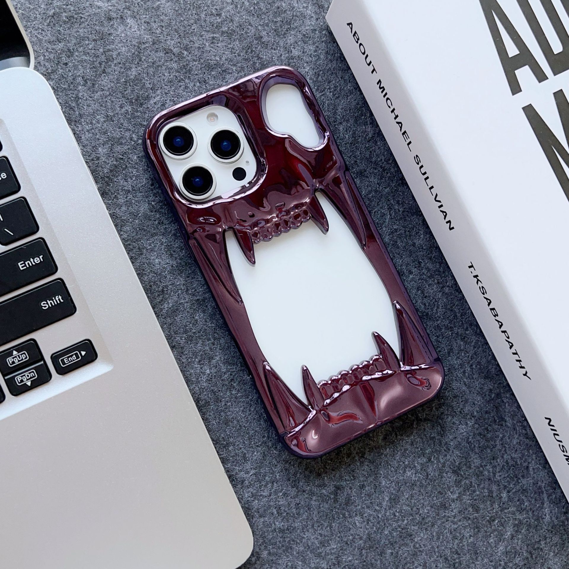 Cool Hollow Skull Tiger Tooth Shape Mobile Phone Case