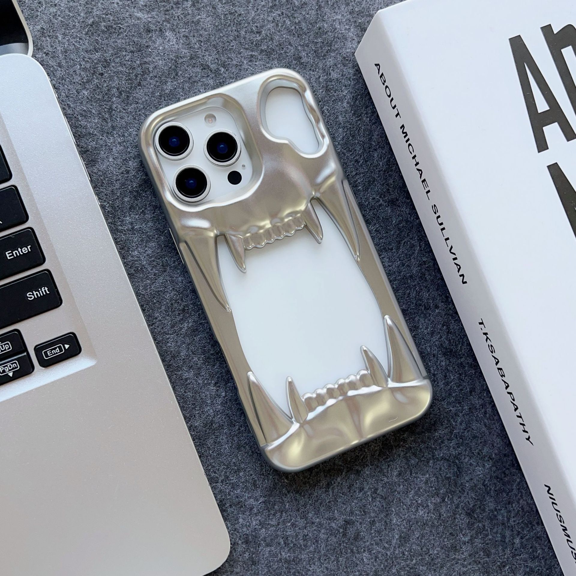 Cool Hollow Skull Tiger Tooth Shape Mobile Phone Case