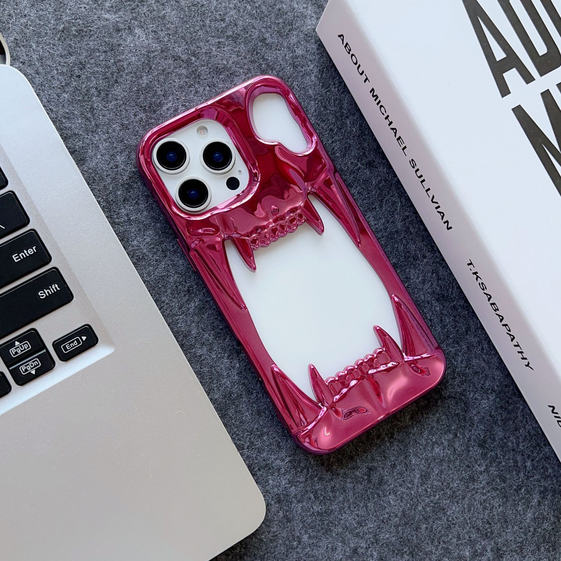 Cool Hollow Skull Tiger Tooth Shape Mobile Phone Case