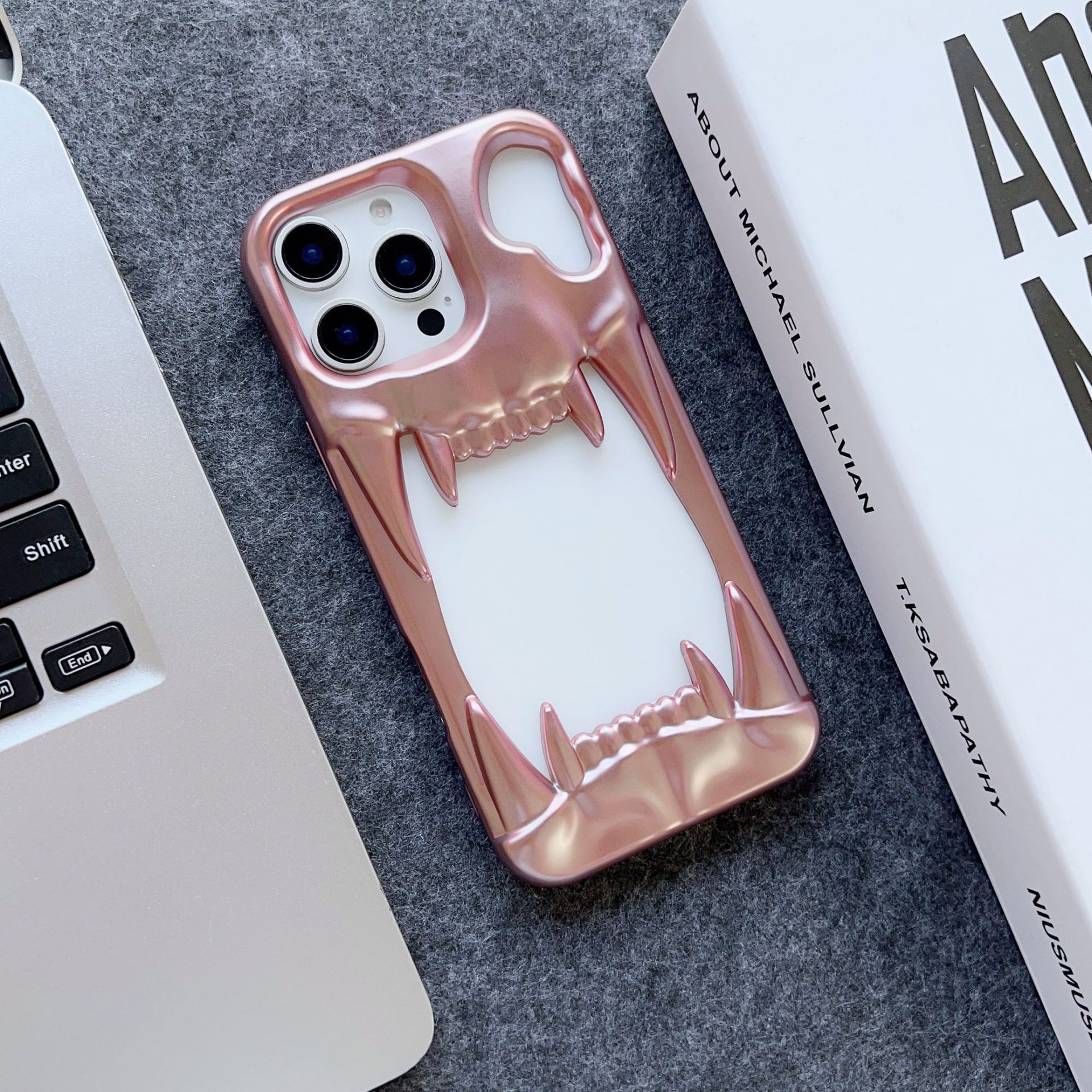 Cool Hollow Skull Tiger Tooth Shape Mobile Phone Case