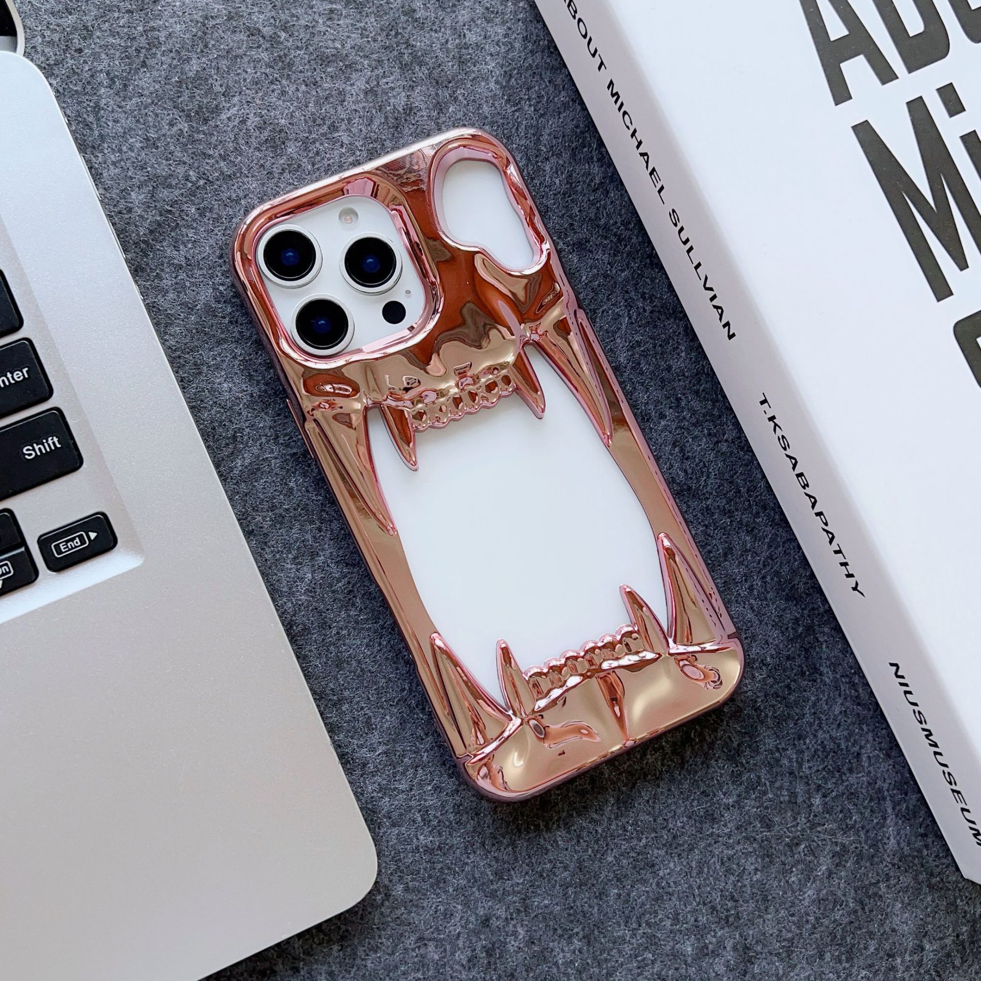 Cool Hollow Skull Tiger Tooth Shape Mobile Phone Case