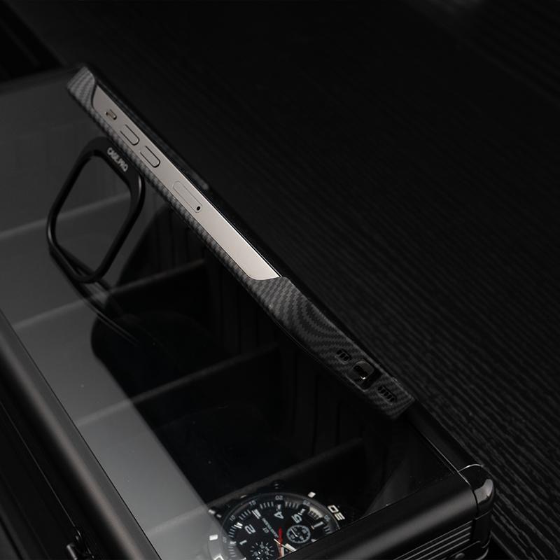 Carbon Fiber Hollow Frameless Lens Holder Magnetic Mobile Phone Case