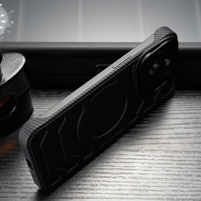 Carbon Fiber Hollow Frameless Lens Holder Magnetic Mobile Phone Case