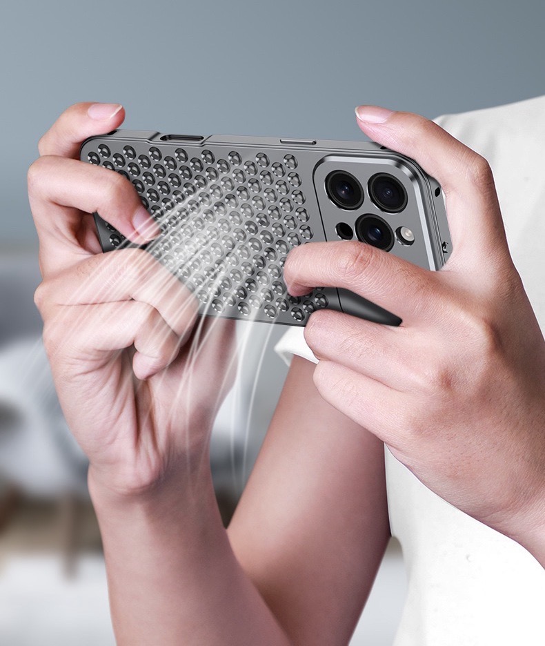 Metal Snap Lens Protection Aromatherapy Heat Dissipation Mobile Phone Case