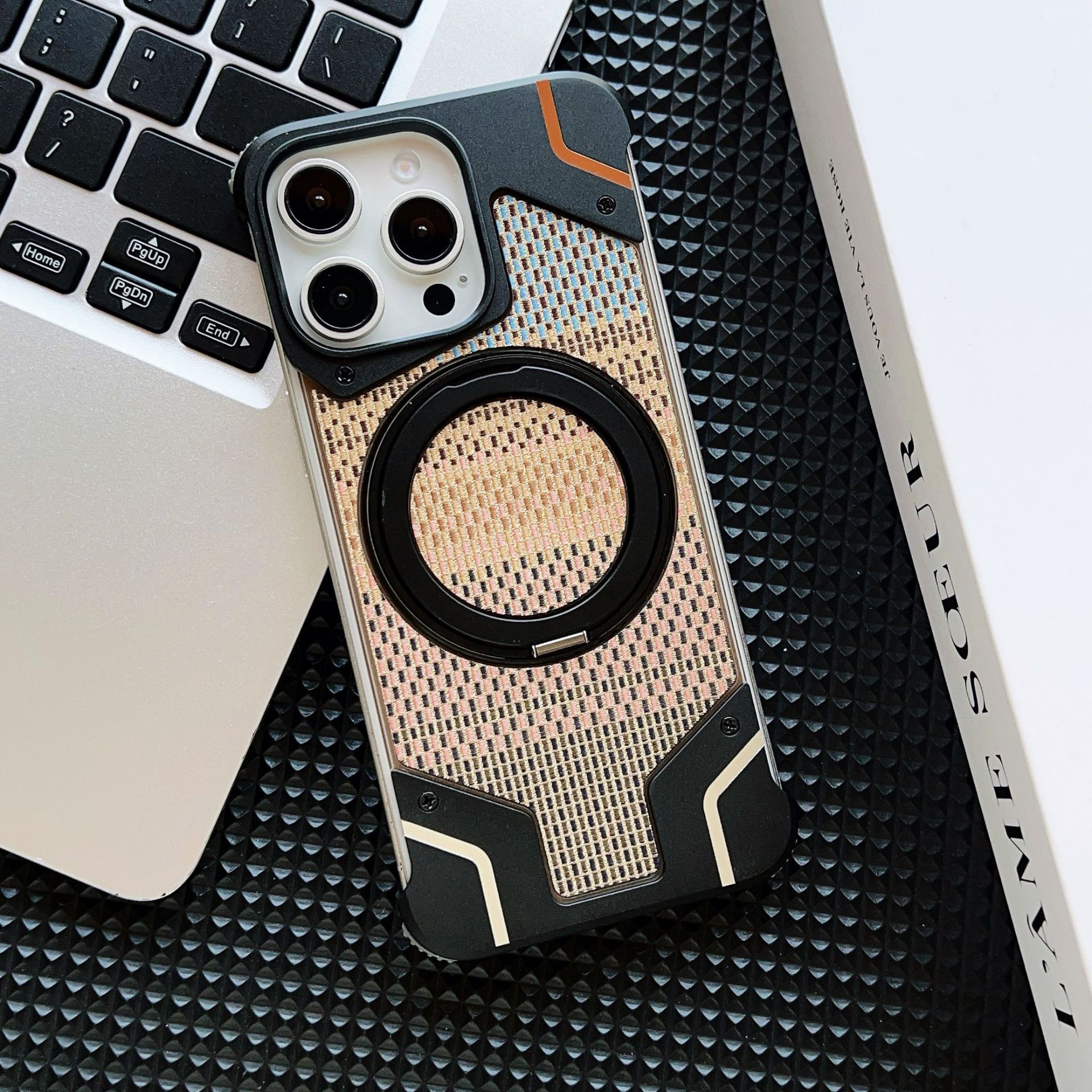 Gold wire silver aluminum alloy heat dissipation bracket magnetic mobile phone case