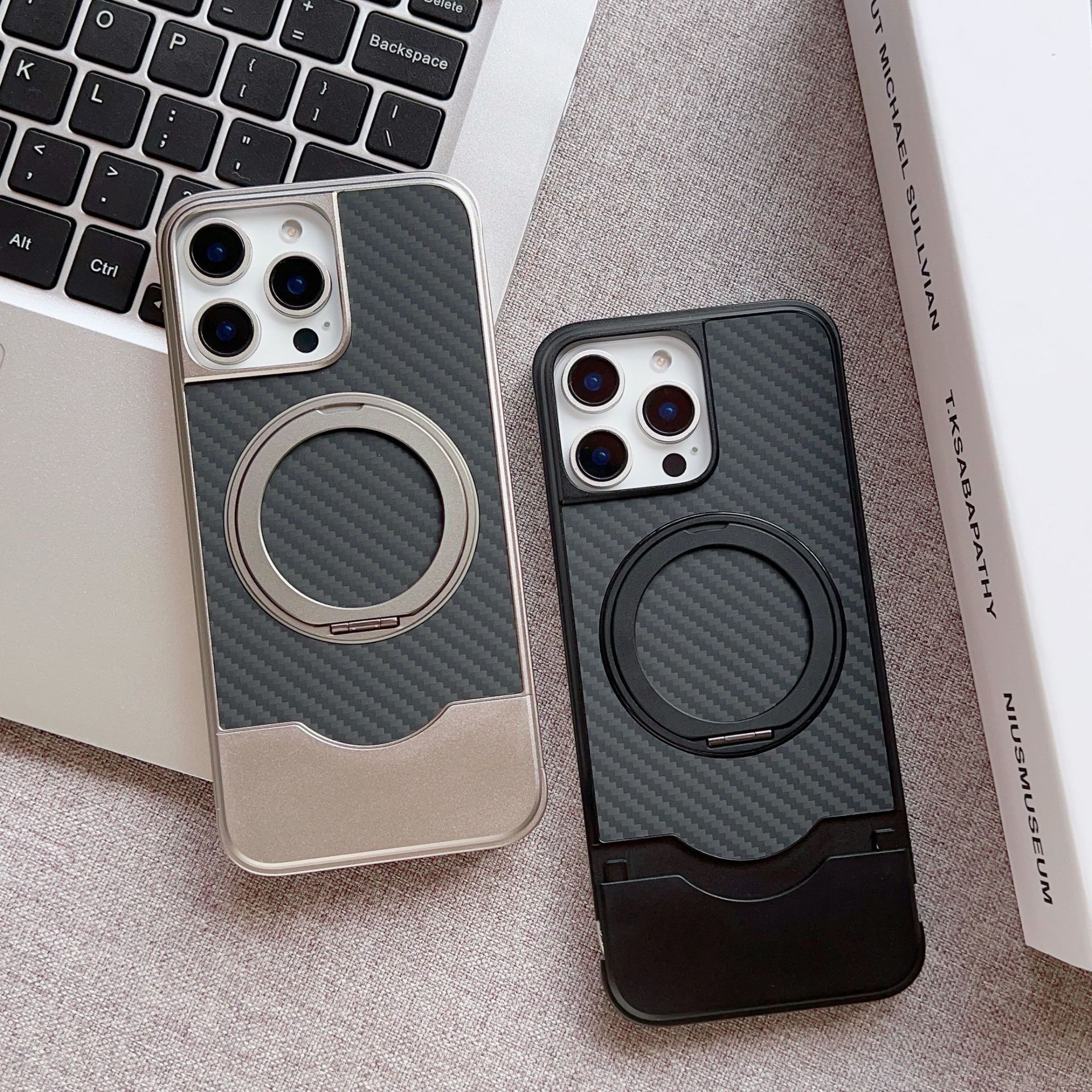 Metal Telescopic Buckle Bracket Magnetic Phone Case