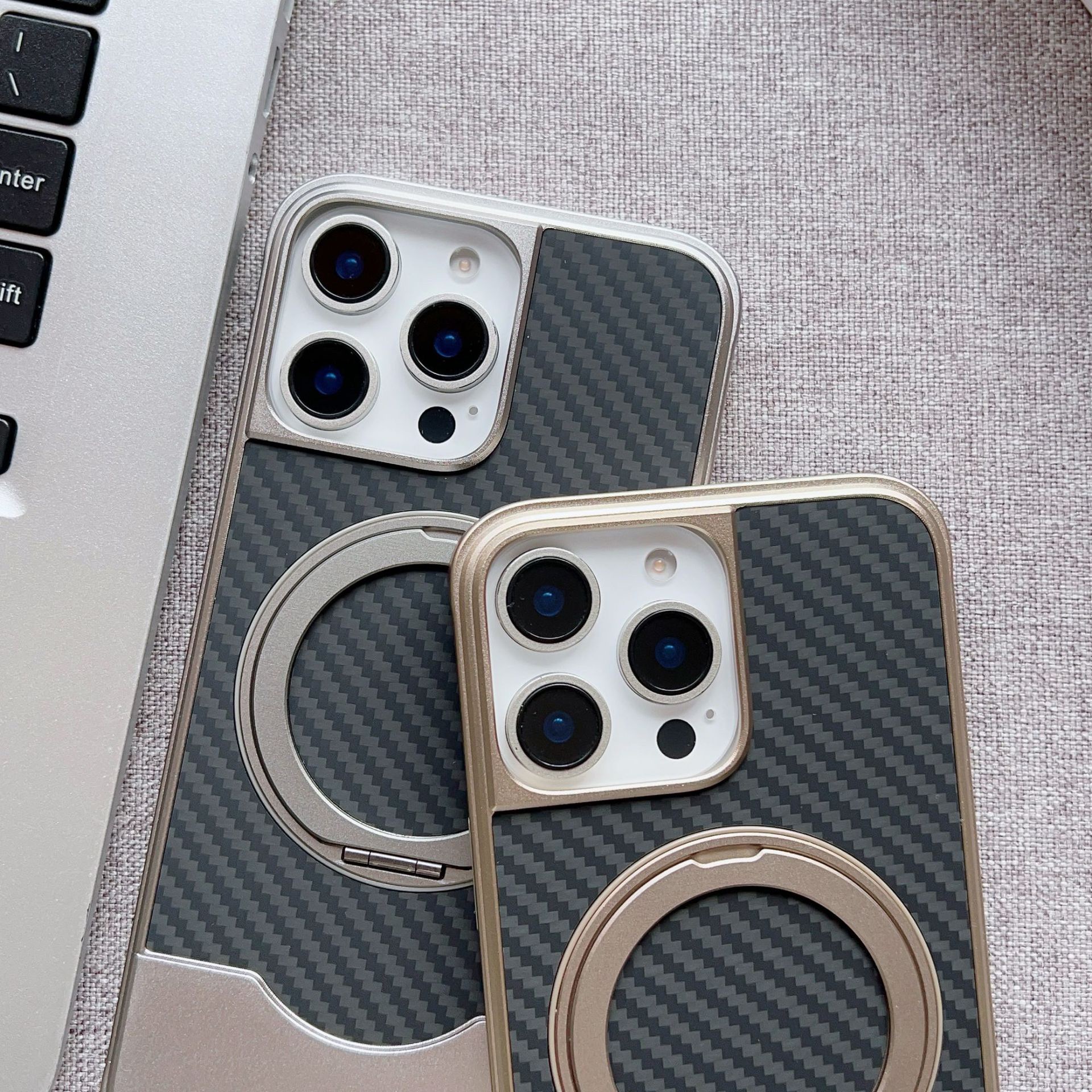 Metal Telescopic Buckle Bracket Magnetic Phone Case