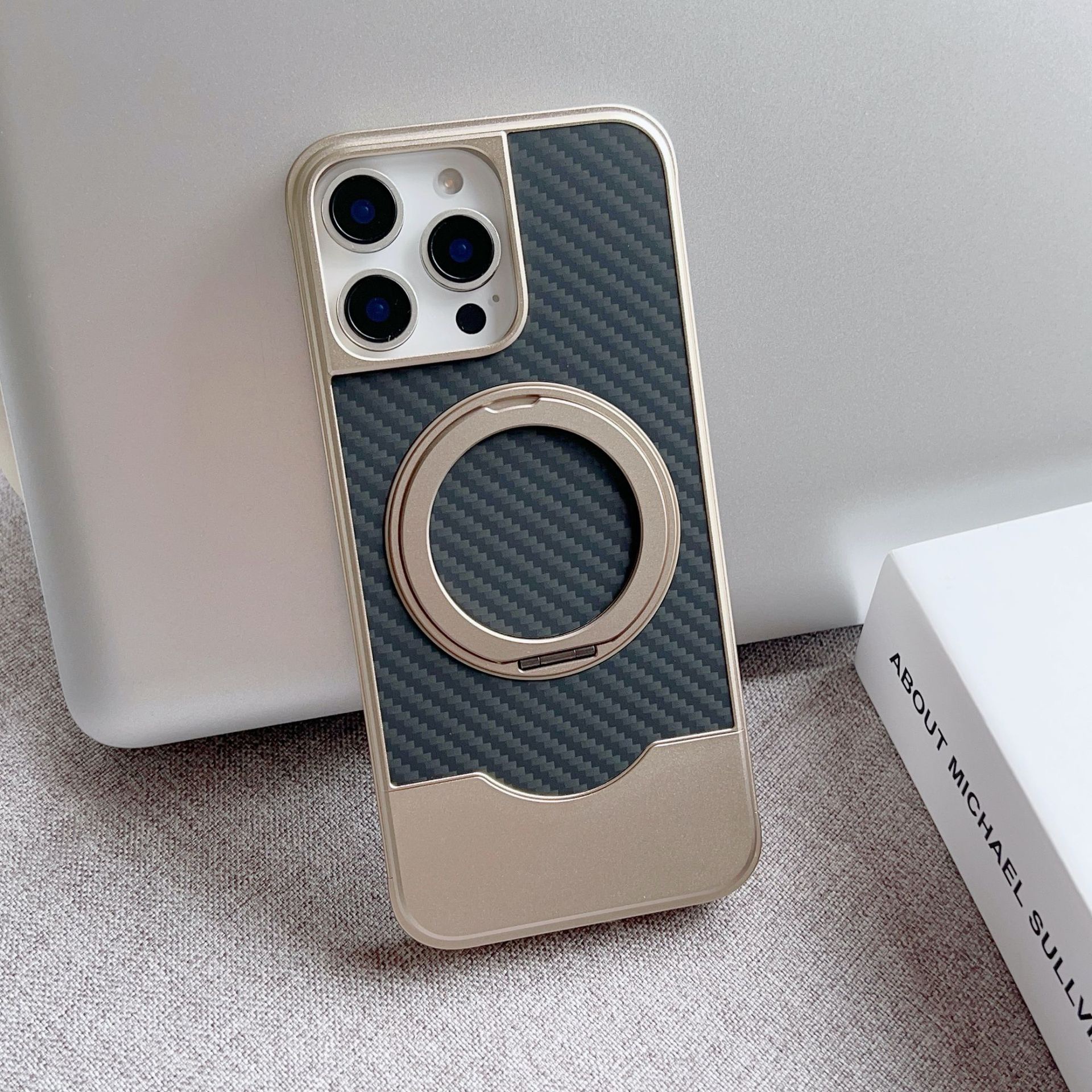 Metal Telescopic Buckle Bracket Magnetic Phone Case