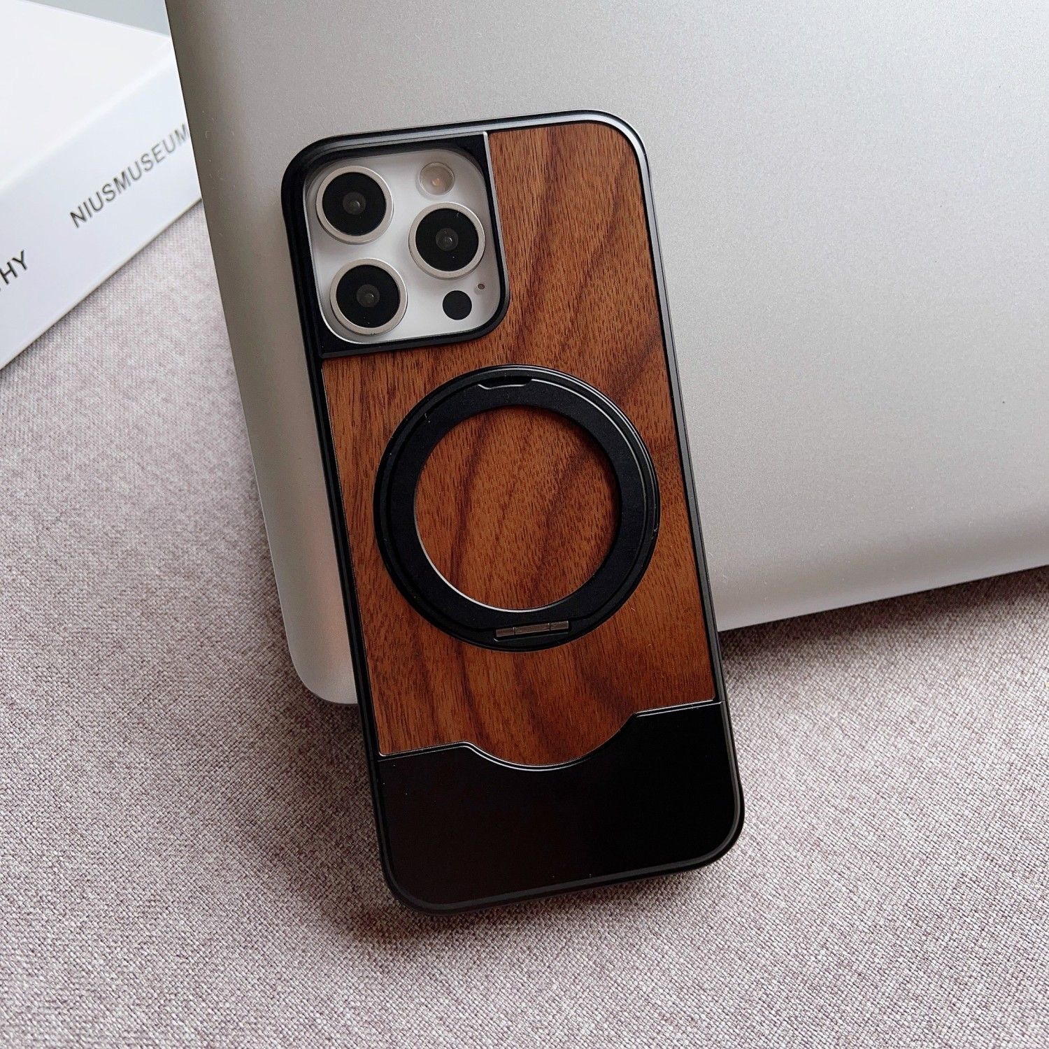 Metal Telescopic Buckle Bracket Magnetic Phone Case