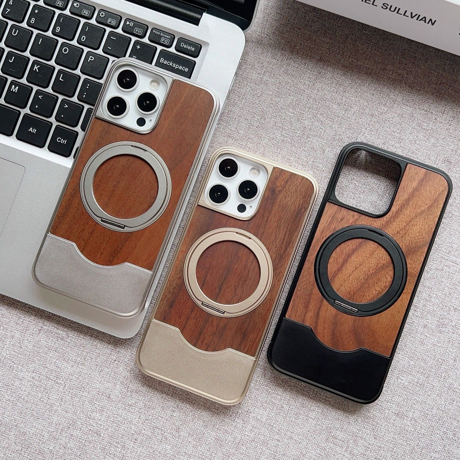 Metal Telescopic Buckle Bracket Magnetic Phone Case