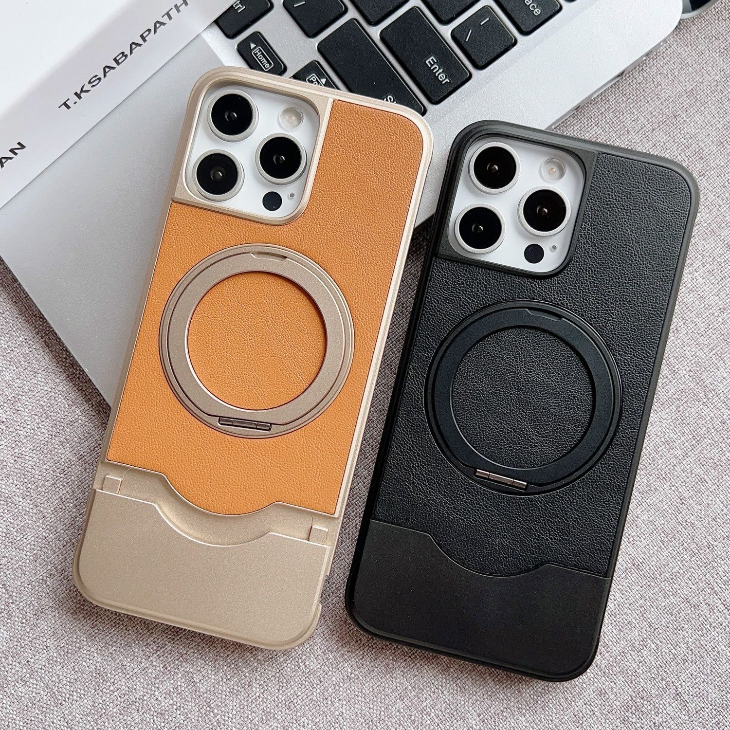 Metal Telescopic Buckle Bracket Magnetic Phone Case