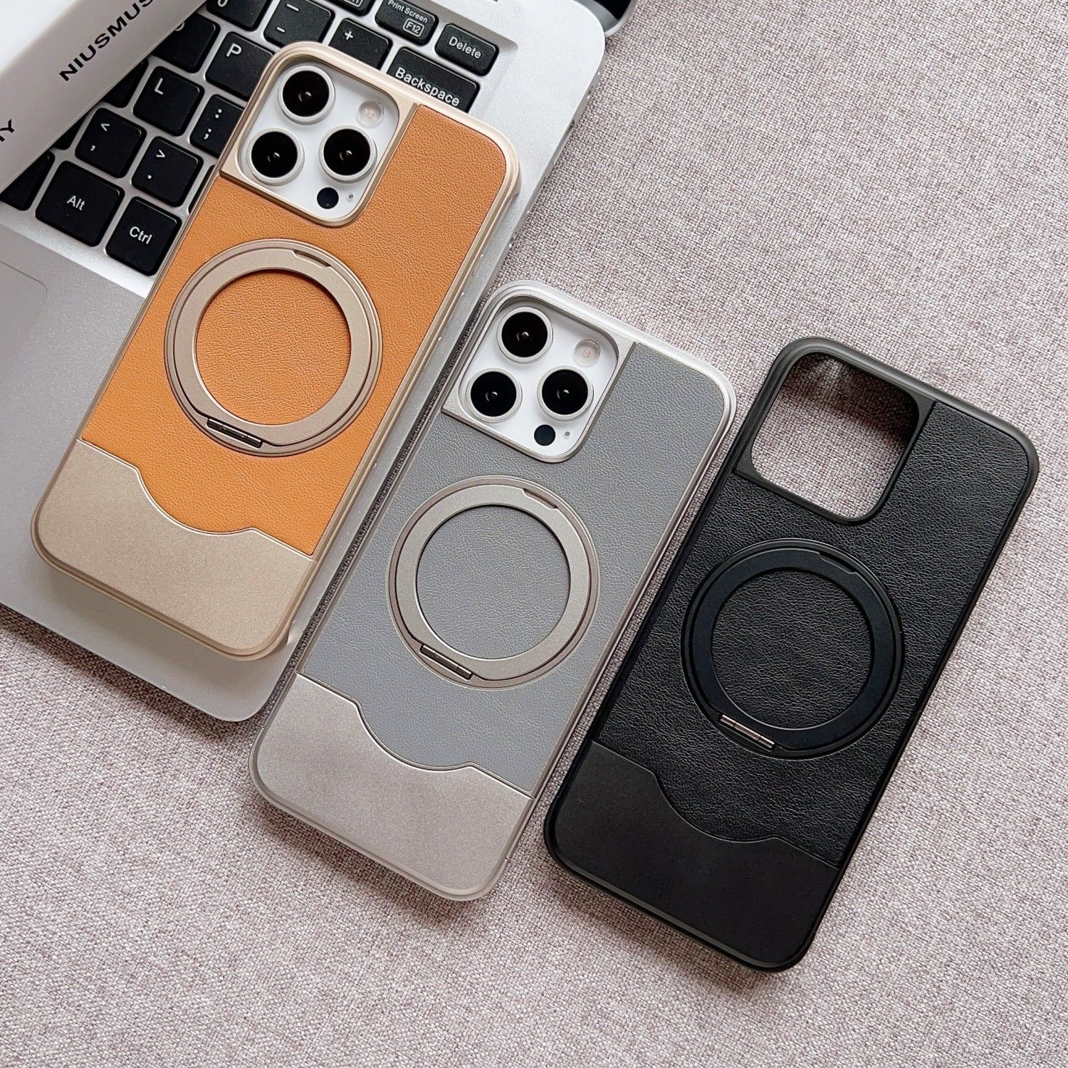 Metal Telescopic Buckle Bracket Magnetic Phone Case
