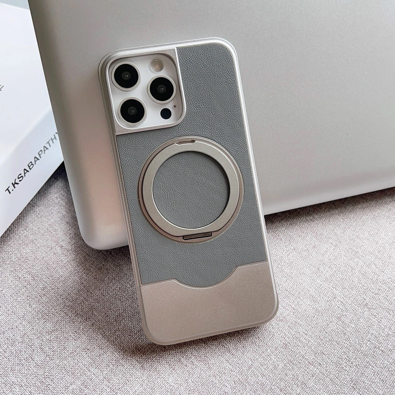 Metal Telescopic Buckle Bracket Magnetic Phone Case