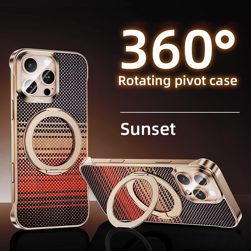 Kevlar Elegant Magnetic Rotating Bracket Phone Case