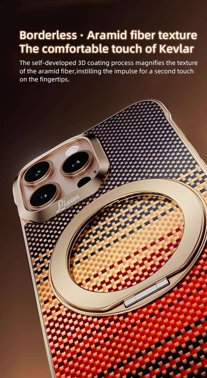 Kevlar Elegant Magnetic Rotating Bracket Phone Case