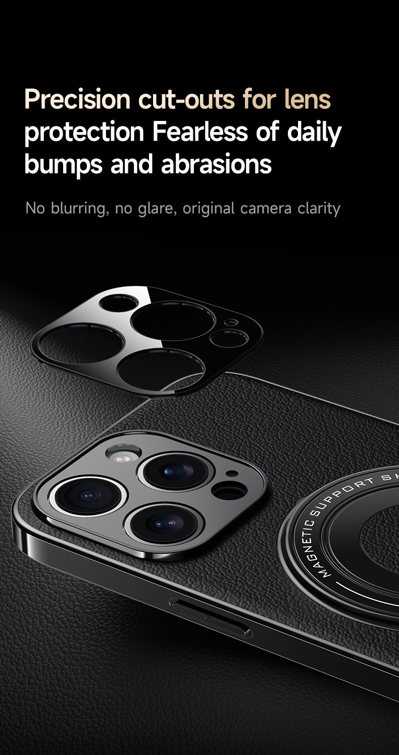 Hidden Bracket Magnetic Leather Pivot Case