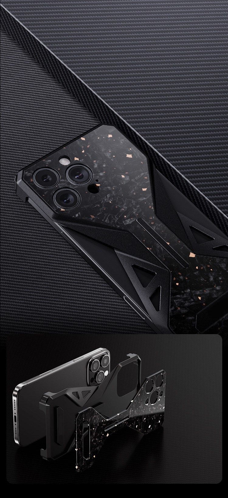 New forged carbon fiber aluminum alloy phone case