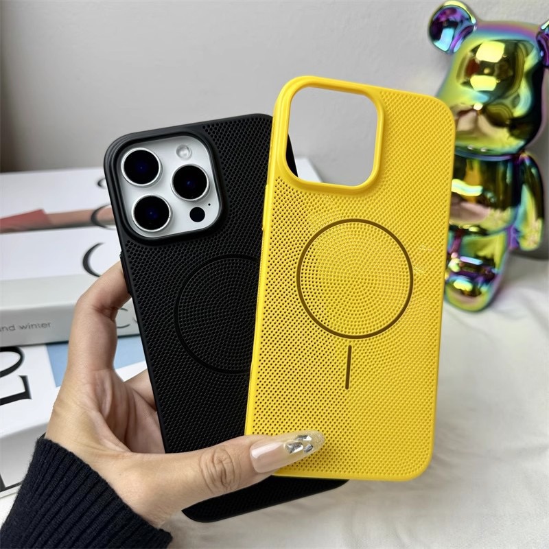 New summer breathable heat dissipation mesh magnetic suction anti-fall mobile phone case