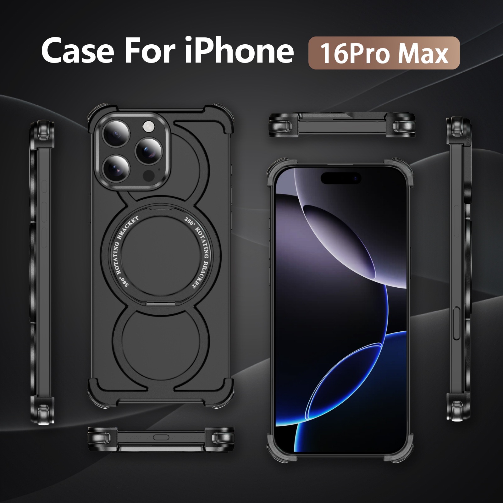 Audi Ring Metal Magnetic Rotating Bracket Phone Case